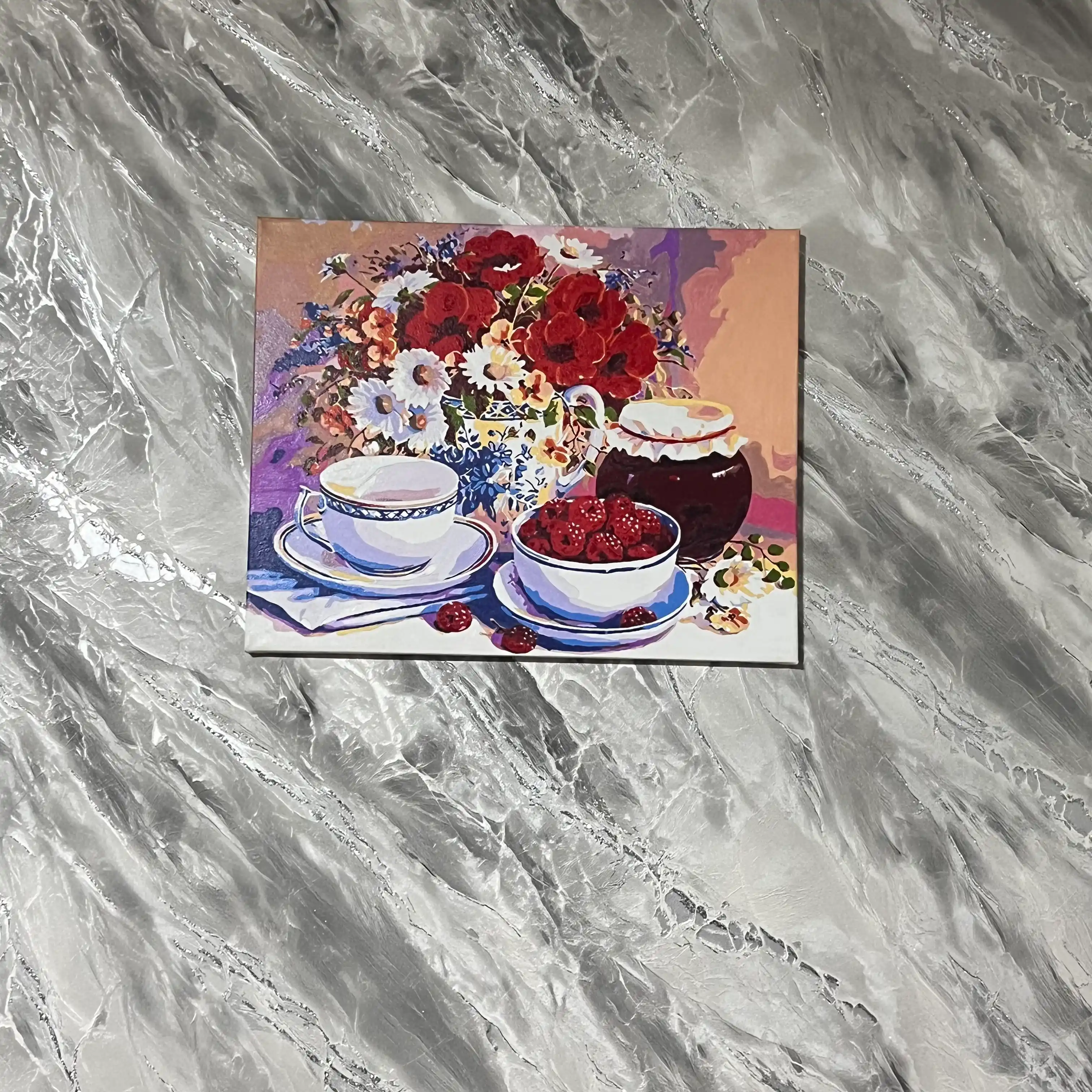 Raqam bo'yicha rasm Skystore, natyurmort va gullar, ramkaga tortilgan, 40 * 50 sm