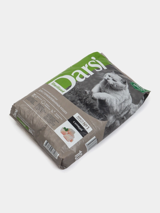 Mushuklar uchun toliq ratsiyonlik quruq ovqat Darsi