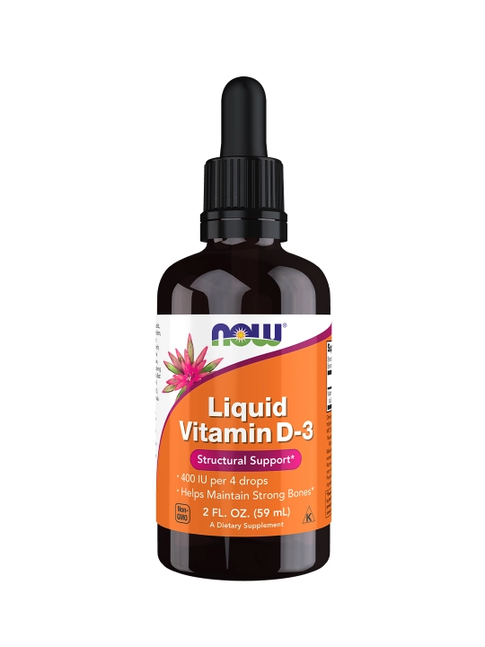 Now Foods suyuq vitamin D3, 400 ME 59 ml, immunitet uchun qulaylik va уengillik