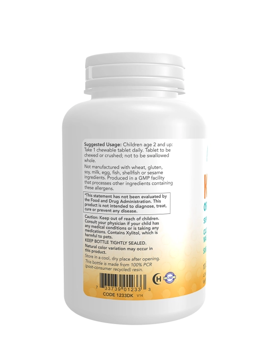 Now Foods Kid Cal, детский кальций, 100 жевательных таблеток для здоровых костей