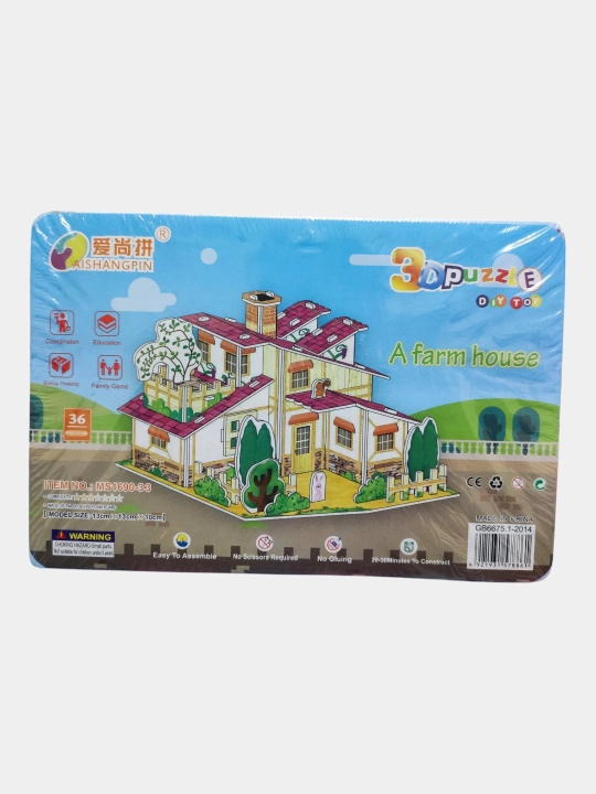 3D конструктор, картонный, дома, головоломка