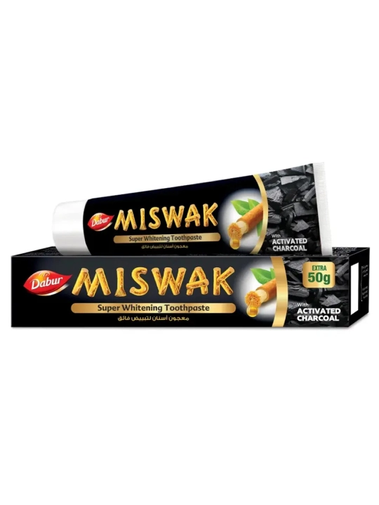 Tish pastasi Dabur Misvak va Faollashgan ko'mir, ftoridsiz, tabiiy, halol, 170 gr