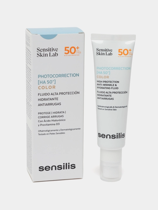 Yuz uchun quyoshdan himoya qiluvchi muss Sensilis Photocorrection HA+ SPF 50, 50 ml