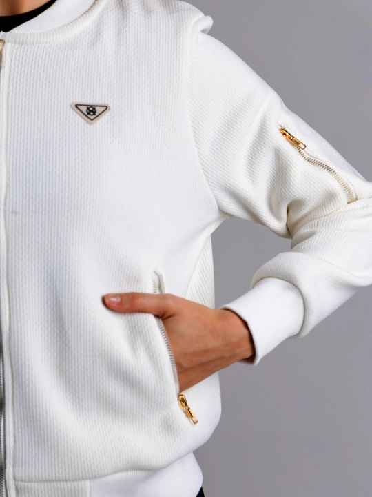 Bumbacel ayollar uchun bomber jaket va shimlar to‘plam
