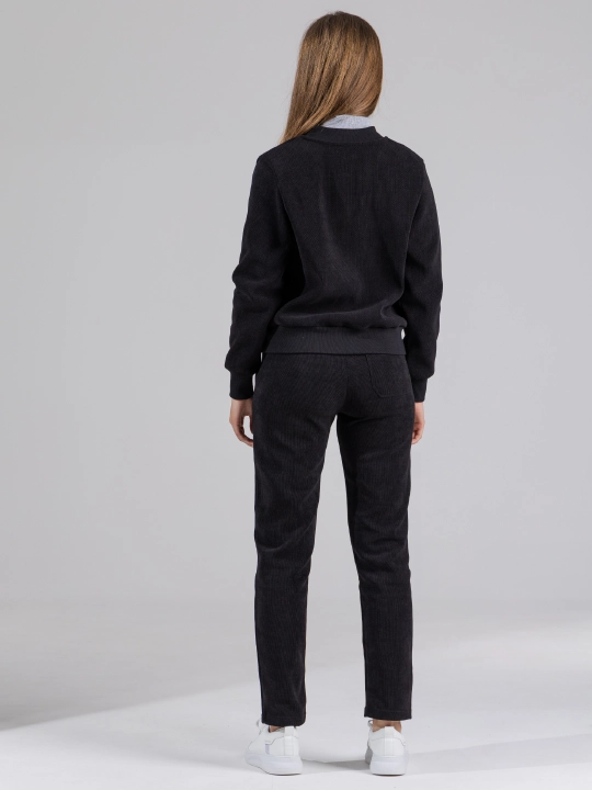 Bumbacel ayollar uchun bomber jaket va shimlar to‘plam