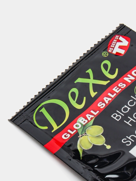 Краска-шампунь тоник Dexe, 10 шт, закрашивает седину, черный, перчатки в комплекте