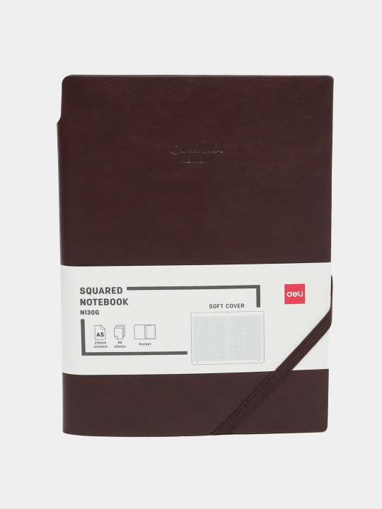 Ежедневник Deli N130G, коричневый, A5, 96 листов, 80 гр