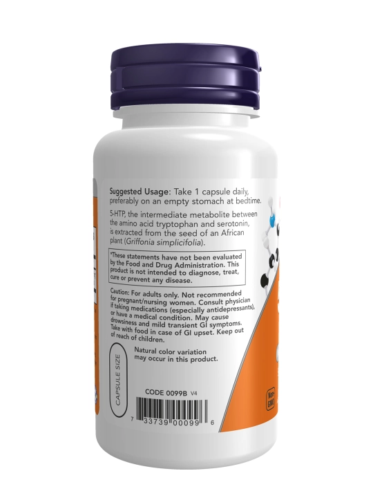 NOW Foods 5-гидрокситриптофан 5-HTP, 50 мг натуральная поддержка настроения, 90 капсул