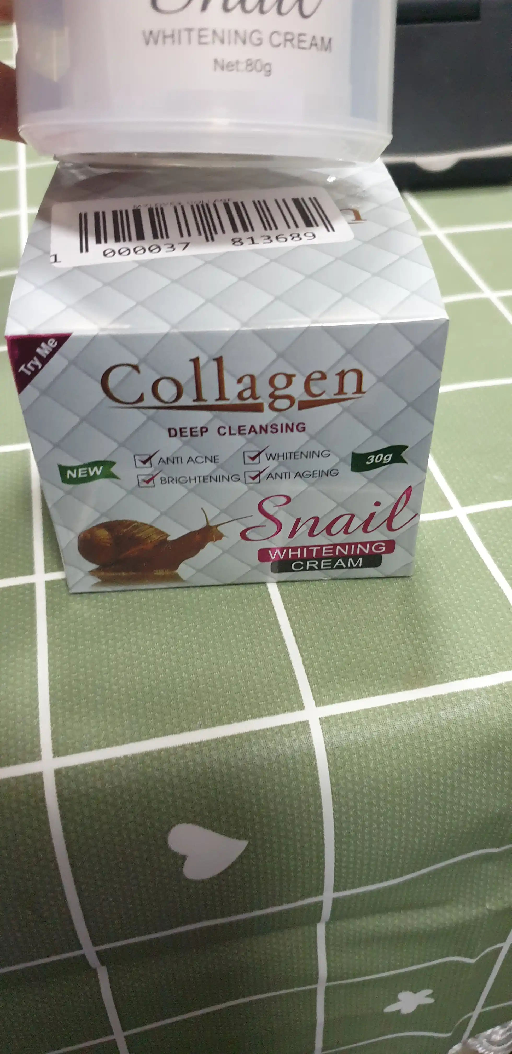 Крем для лица Collagen, отбеливающий, с экстрактом улитки, 80 г