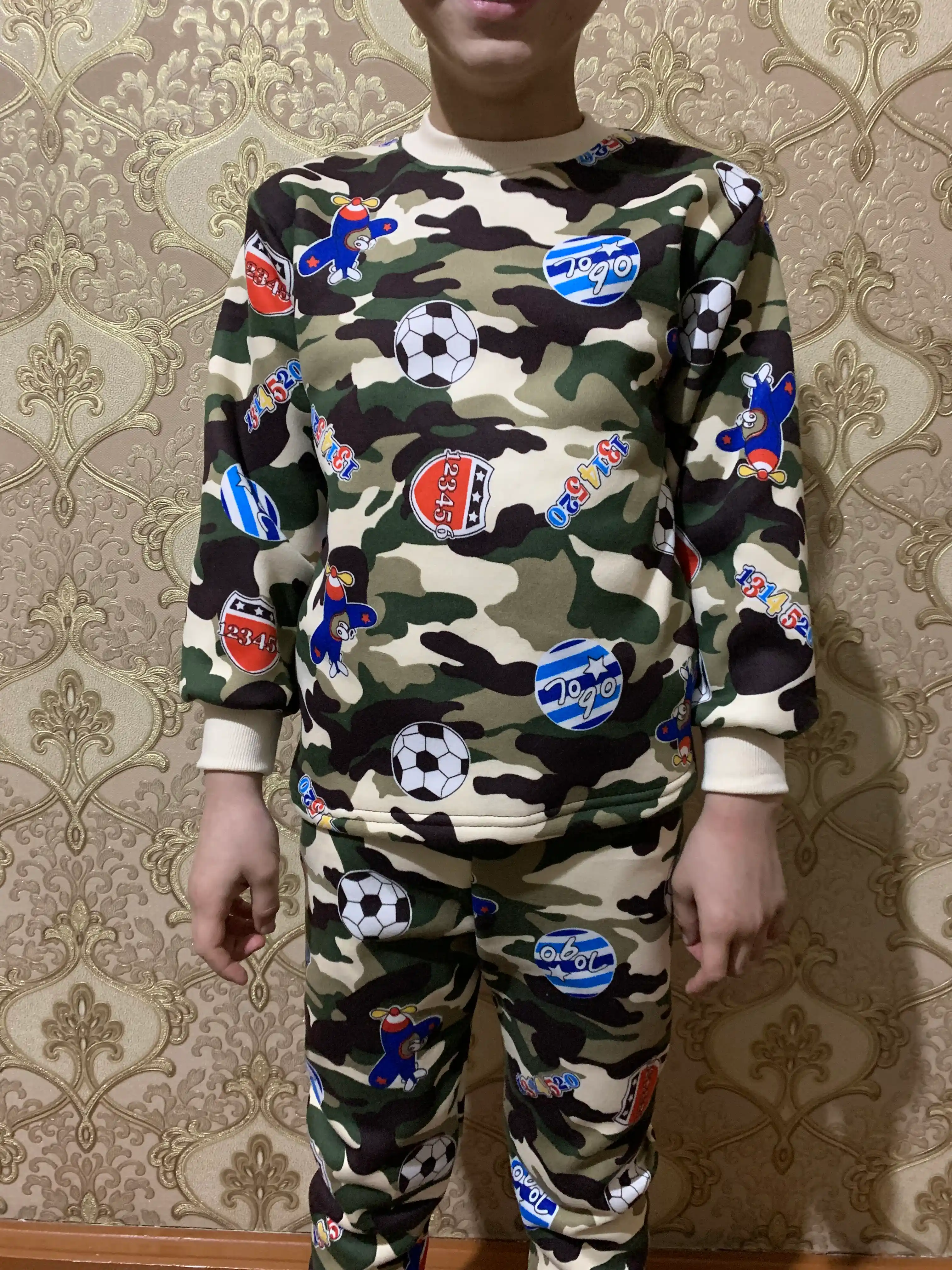 Детские одежда с начесом для мальчиков и девочек, пижамы 4 и 5 лет