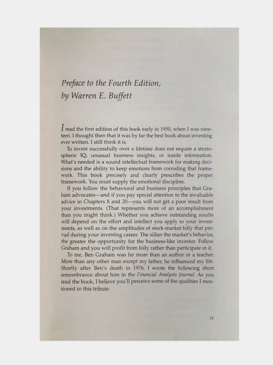 The Intelligent Investor, Benjamin Graham