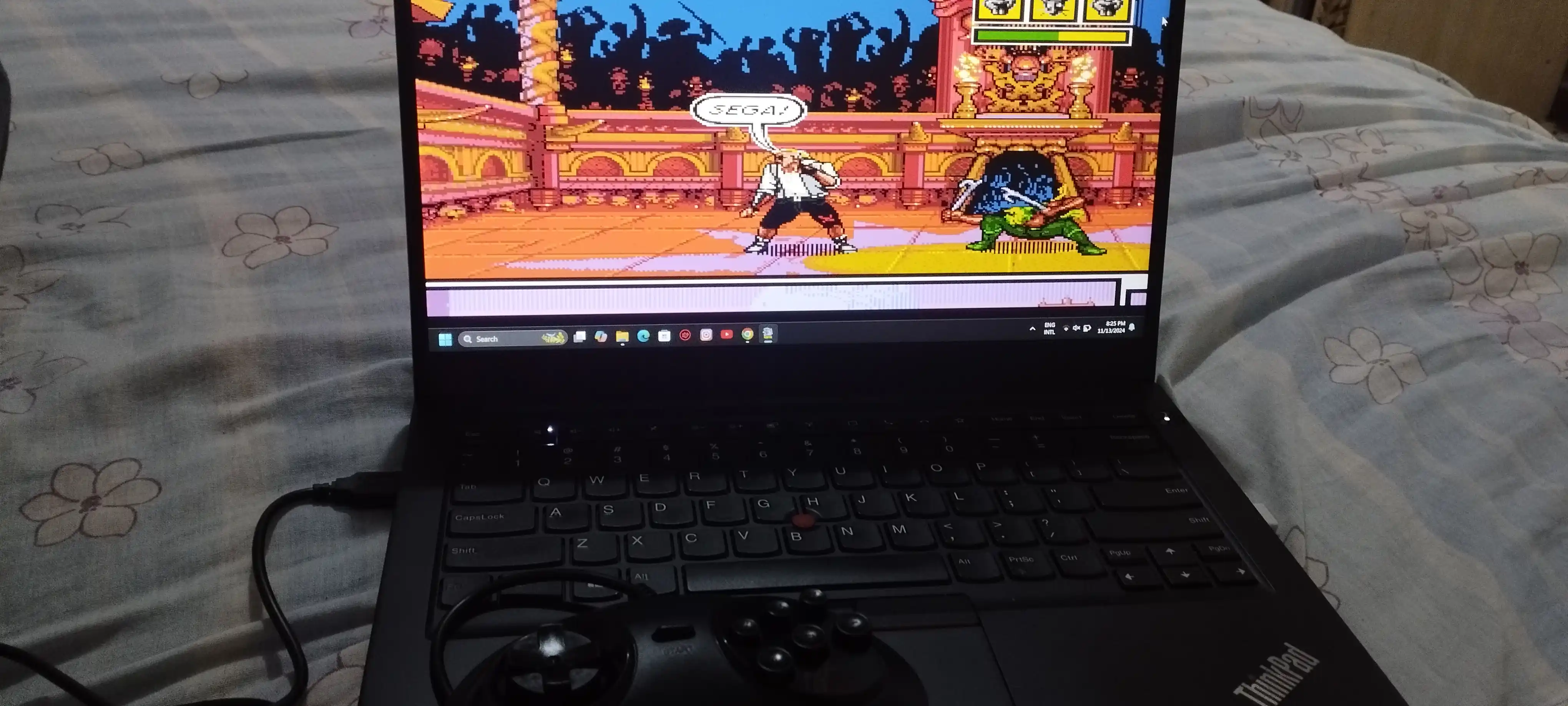 USB Sega 16-bit gamepad, kompyuter uchun, qora rang, retro kontroller