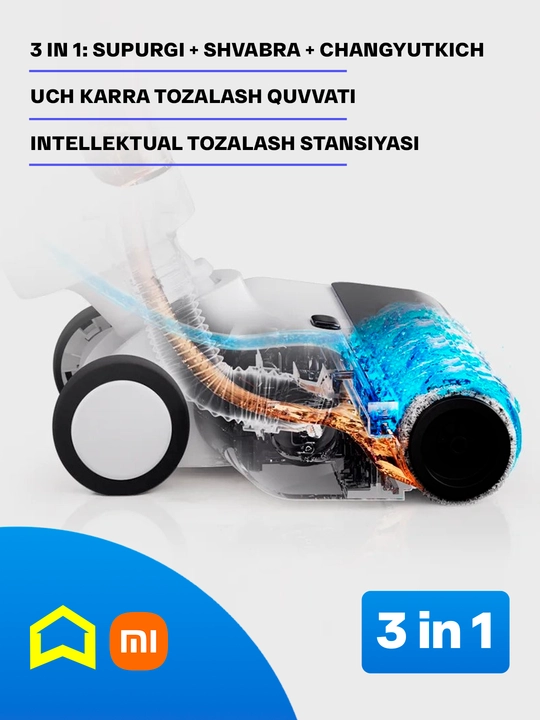 Беспроводной вертикальный пылесос для пола Xiaomi Truclean W20 Wet Dry Vacuum EU, моющий