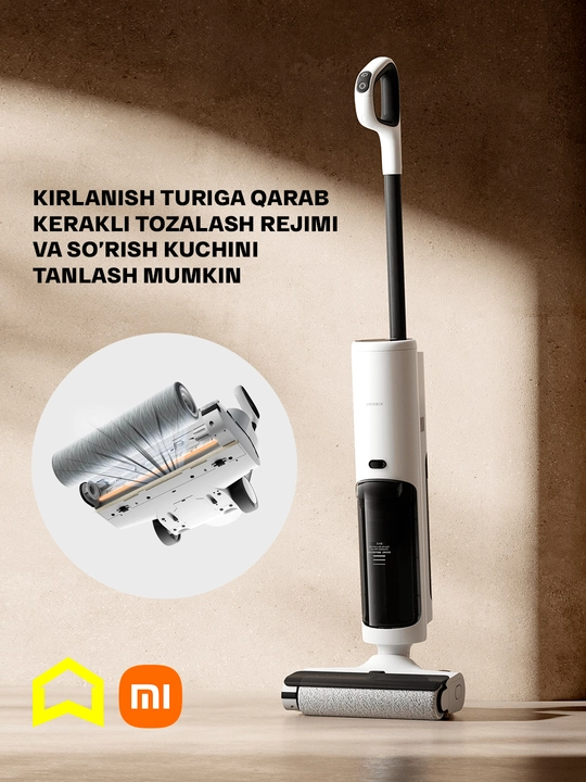 Беспроводной вертикальный пылесос для пола Xiaomi Truclean W20 Wet Dry Vacuum EU, моющий