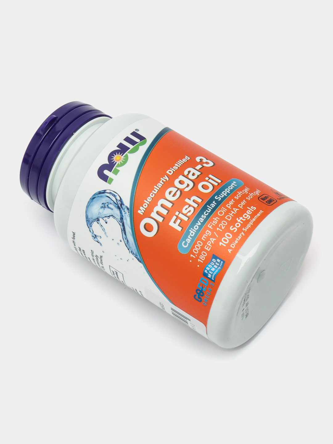 NOW Foods, Omega-3 baliq yog'i, 1000 mg, 180 EPA, 120 DHA