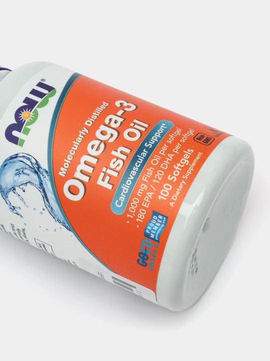 NOW Foods, Omega-3 baliq yog'i, 1000 mg, 180 EPA, 120 DHA