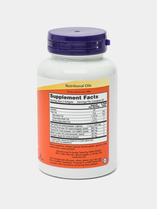 NOW Foods, Омега 3-6-9, 1000 мг, 100 капсул