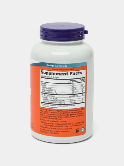 NOW Foods, Ultra Omega-3, рыбий жир с омега-3, 180 капсул
