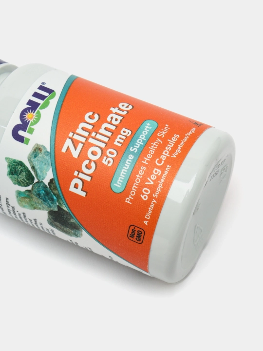 NOW Foods, Пиколинат цинка, 50 мг, 60 растительных капсул