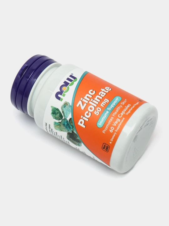 NOW Foods, Пиколинат цинка, 50 мг, 60 растительных капсул