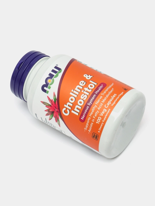 NOW Foods, Xolin va inozitol, 100 vegetarian kapsulalari