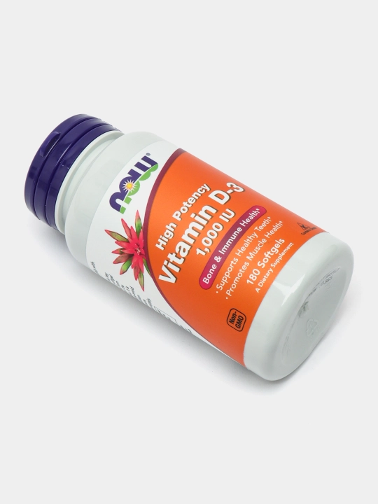 NOW Foods, Витамин D3, высокоактивный, 1000 МЕ, 180 мягких таблеток