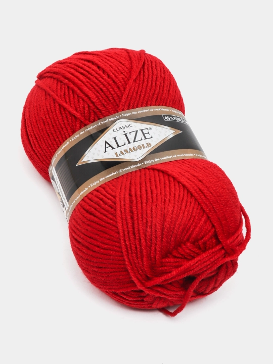 Нить для вязания Alize Lanagold, 49% шерсть, 51% акрил, 100 г, 240 м