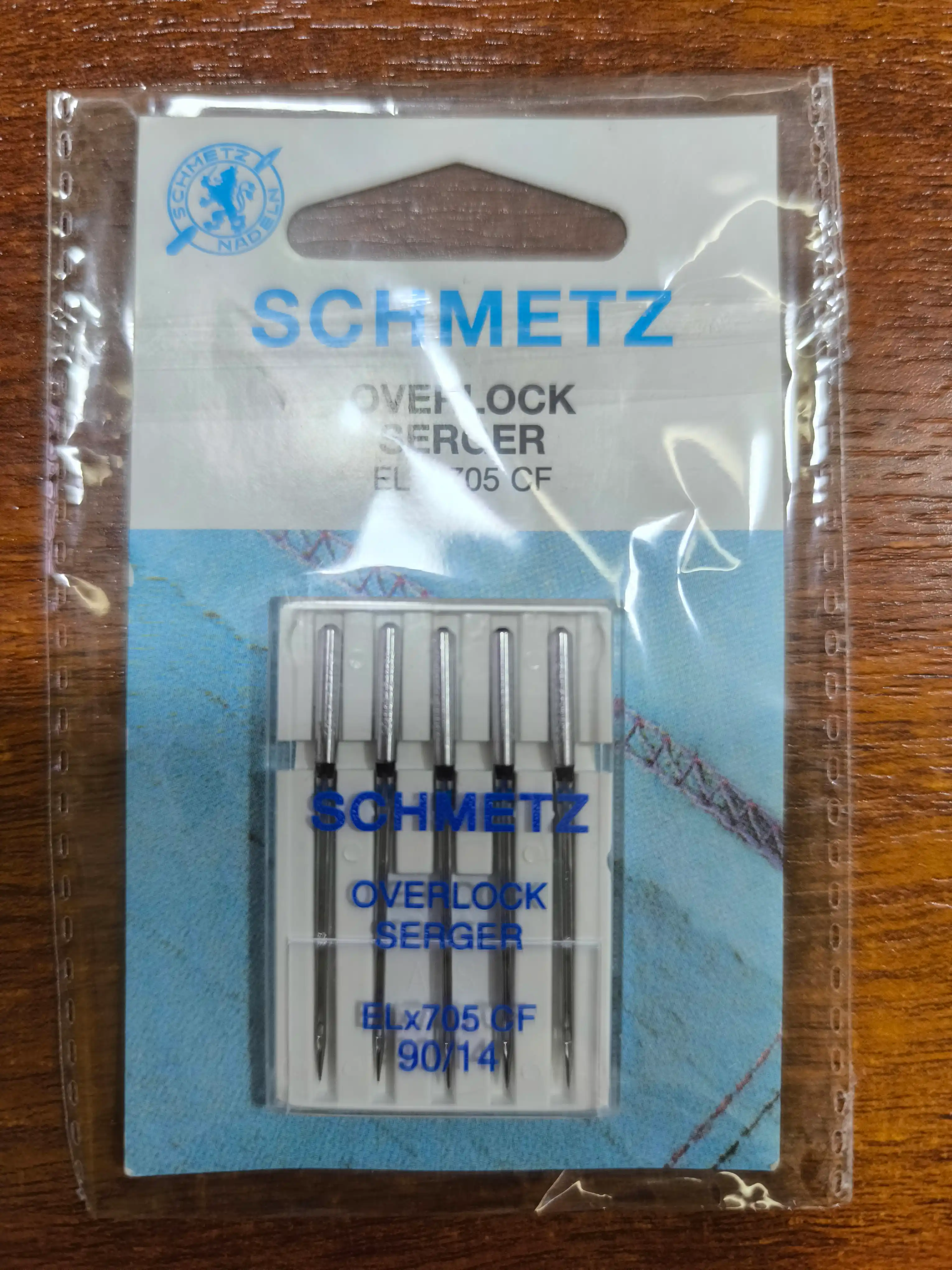Иглы для плоскошовных машин, оверлочные, хром ELx705 CF №90, 5 штук