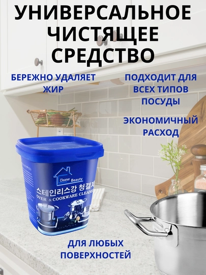 Универсальное чистящее средство против жира, накипи, ржавчины и прочих загрязнений — SLK-0007-СИНИЙ