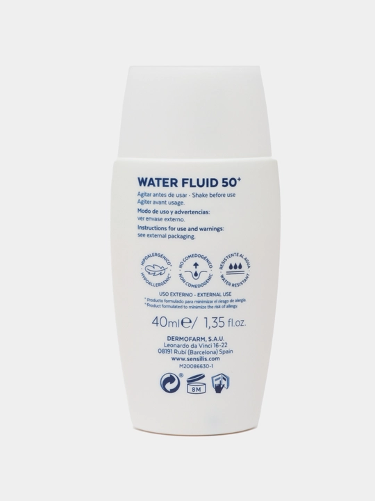 Солнцезащитный флюид для лица Sensilis Water Fluid SPF 50+, 40 мл