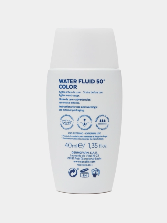 Солнцезащитный флюид для лица SPF 50+ Sensilis Water Fluid 50+ Color, 40 мл