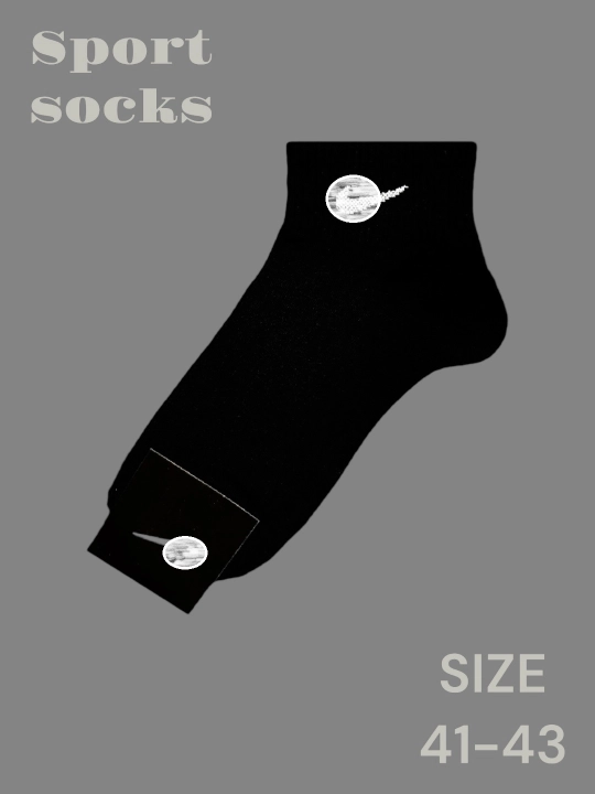 Erkaklar sport paypoqlari, o‘rtacha uzunlik, komplektda 1-2-3-5-10 juft, o‘lchami 39-43