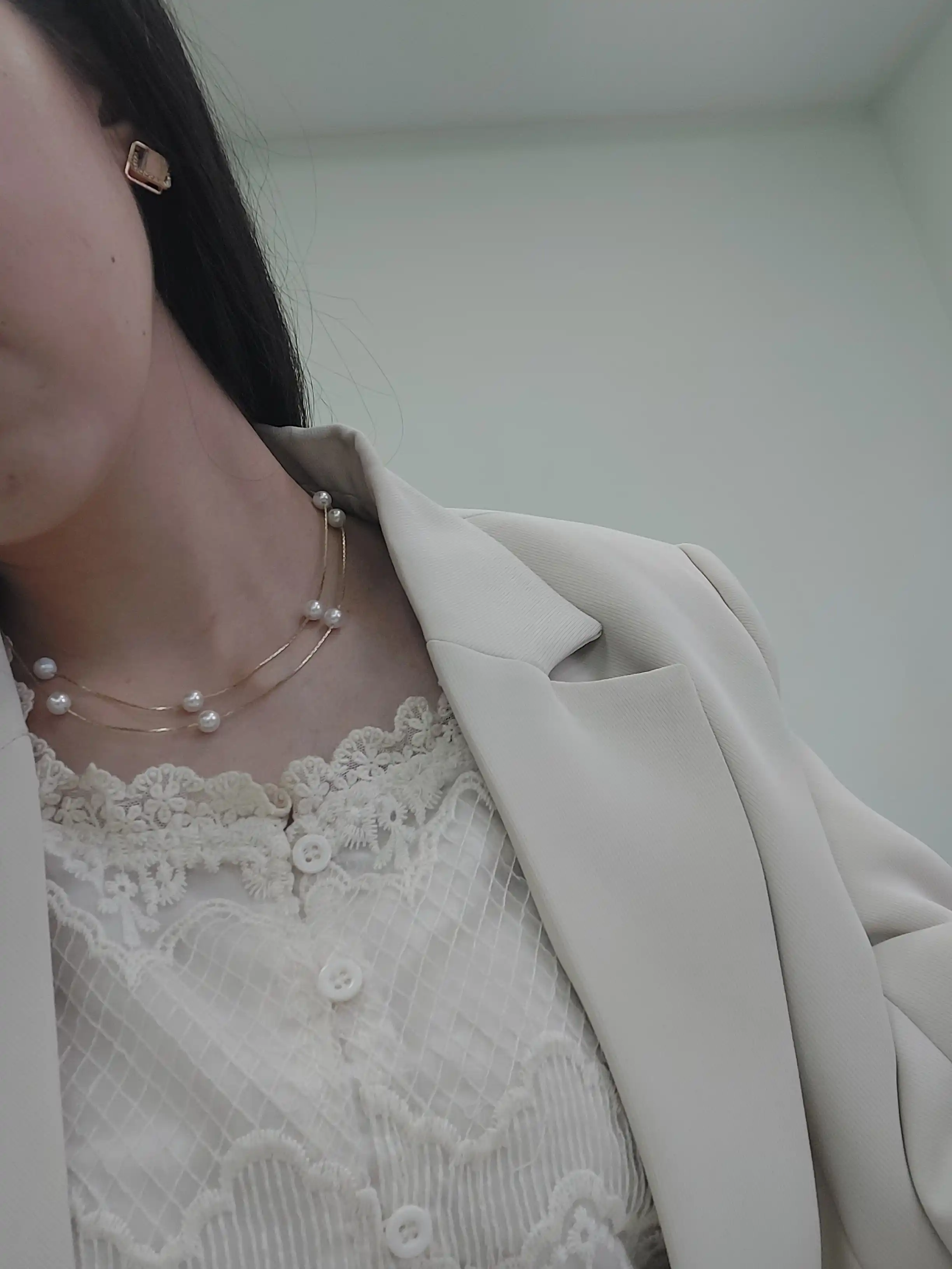 Marvarid bilan bo'yin zanjiri, choker, ayollar va qizlar uchun