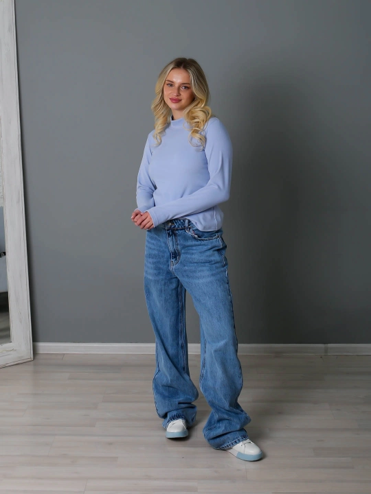 Водолазка regular fit, из мягкого трикотажа, с флисом, с воротником-стойкой