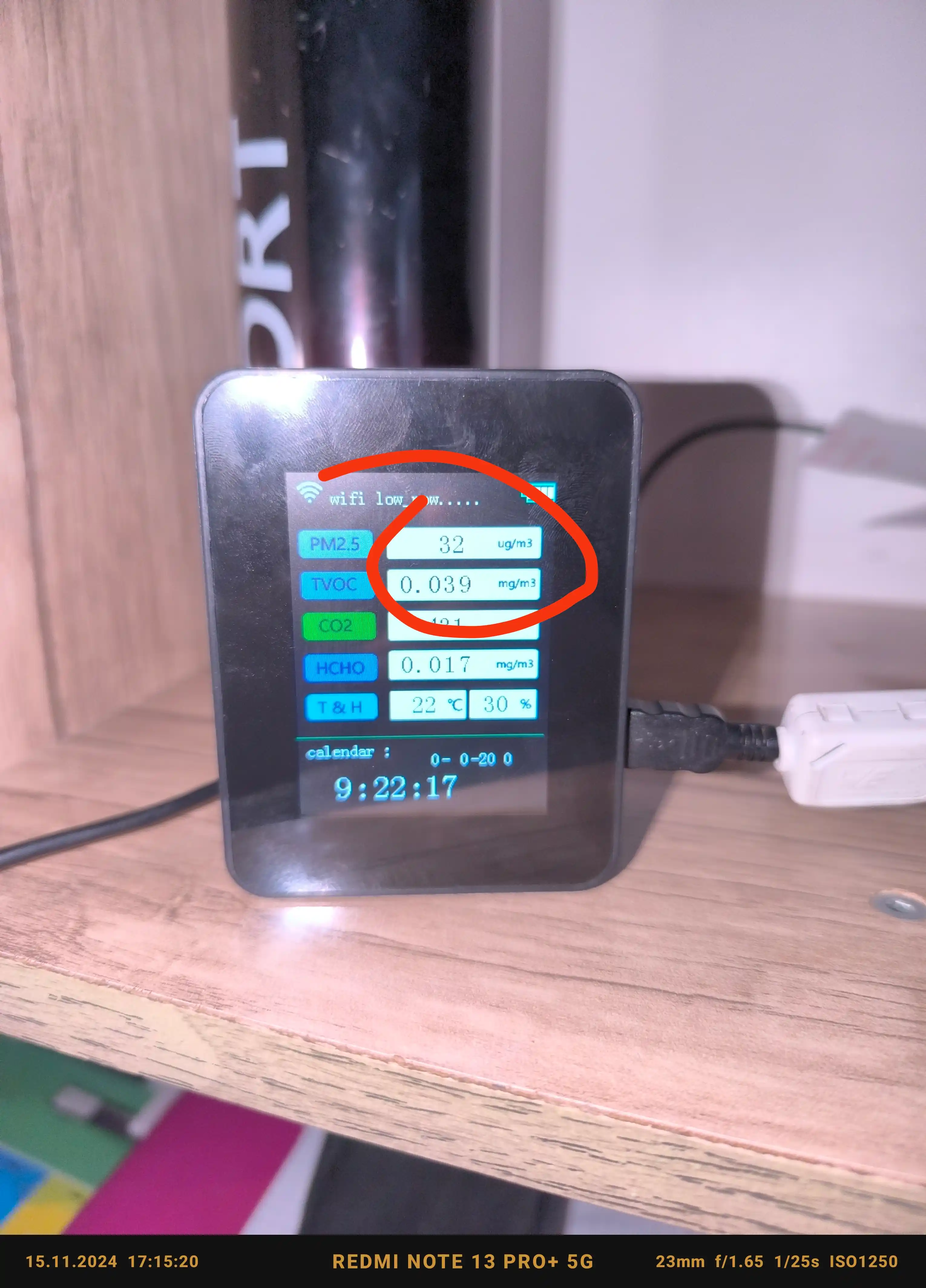 Aqlli havo sifatini aniqlash qurilmasi Tuya Wi-Fi PM2.5 TVOC CO2 CH2O