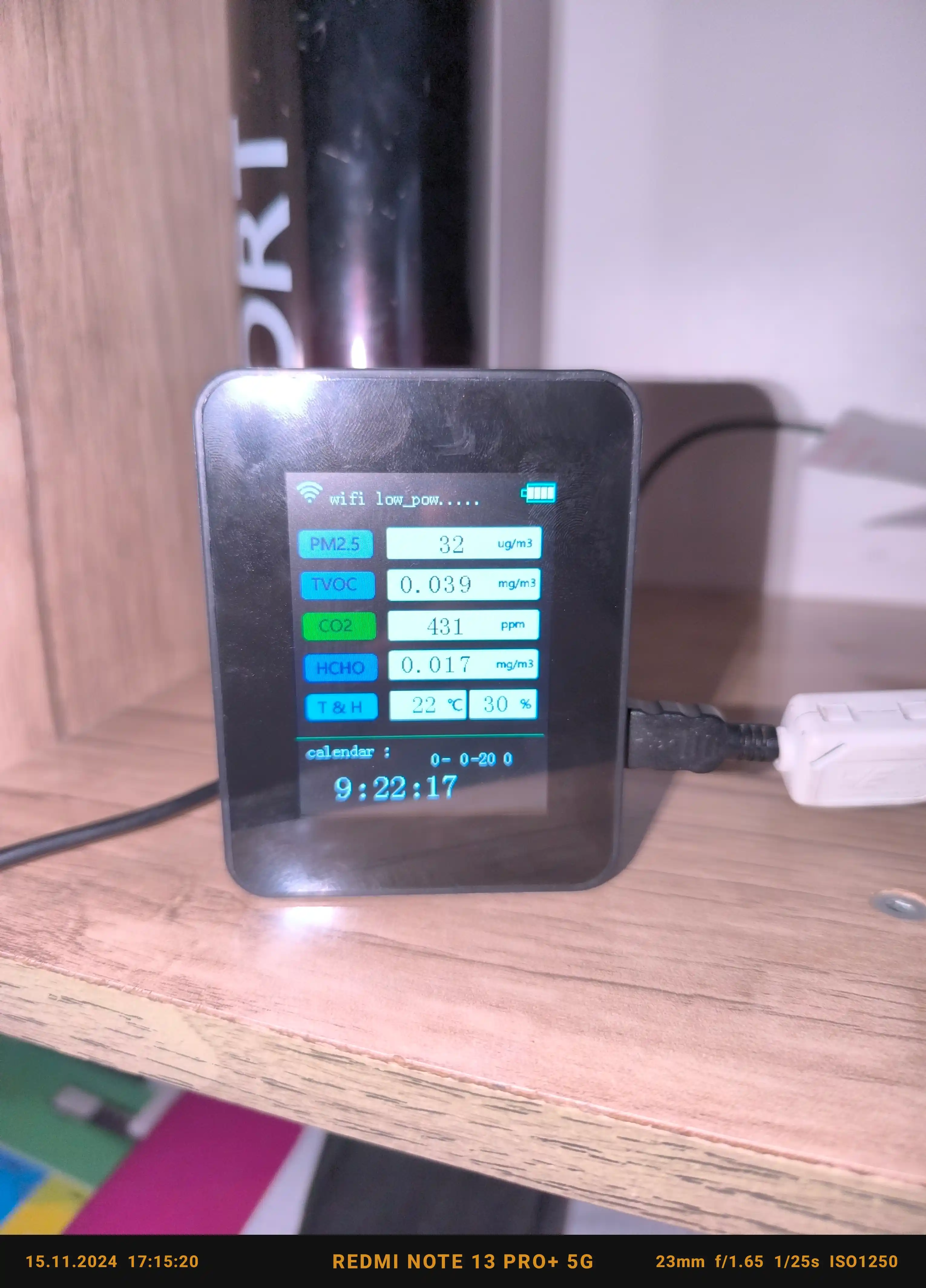 Aqlli havo sifatini aniqlash qurilmasi Tuya Wi-Fi PM2.5 TVOC CO2 CH2O