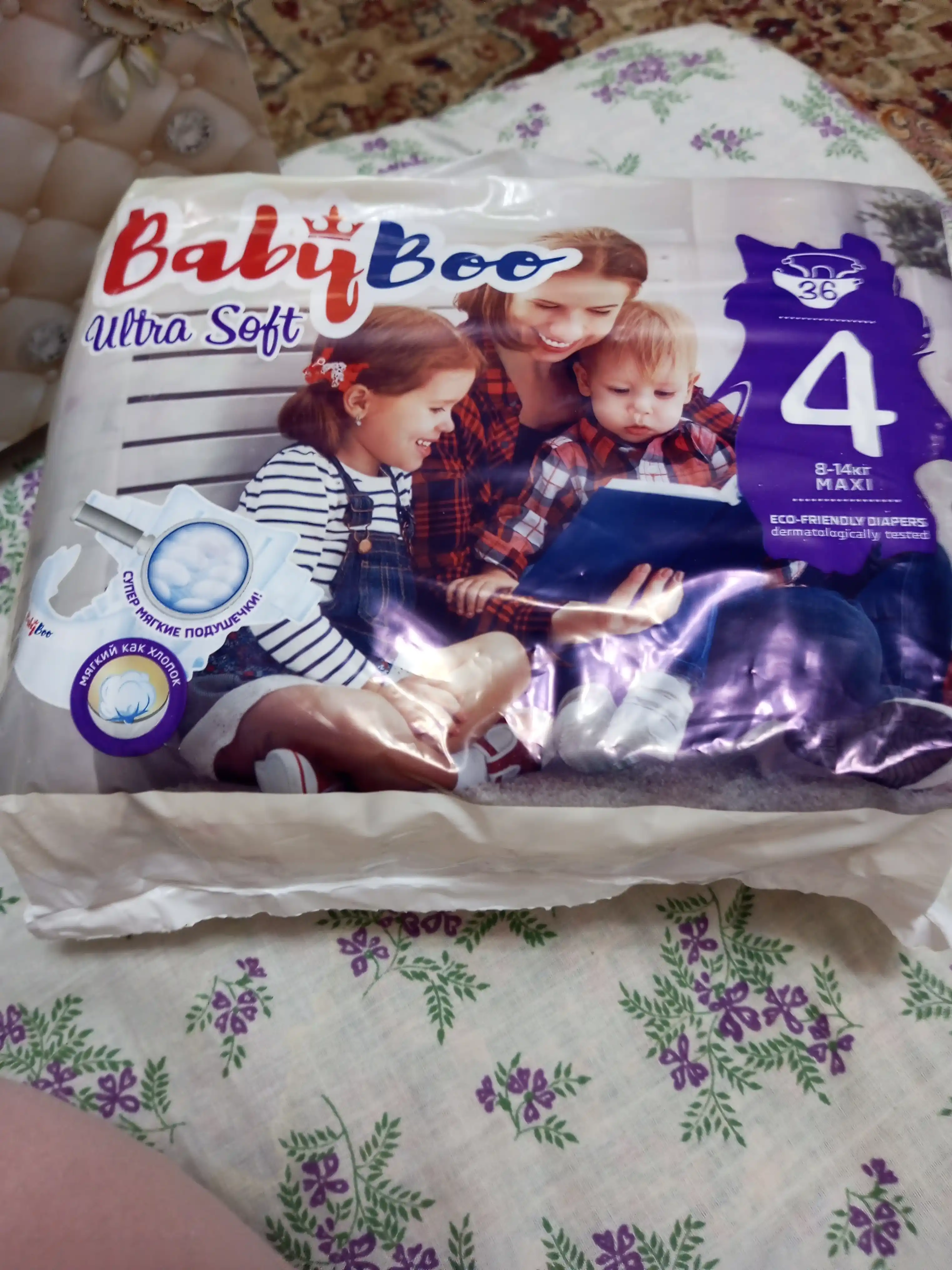 Детские подгузники BabyBoo Ultra Soft 4, 8-14 кг, 36 шт