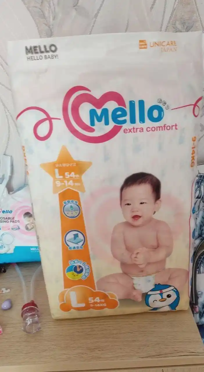 Yangi tug'ilgan chaqaloqlar uchun tagliklar Mello, L 9-14 kg, 54 dona