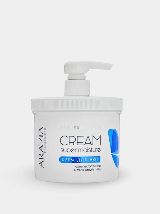 Крем для ног от натоптышей, крем от трещин, для сухой кожи, Super Moisture, Aravia 550 мл