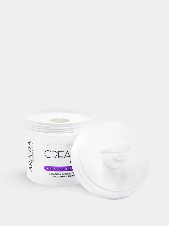 Quruq qo'l terisini namlash va oziqlantirish uchun krem Cream Oil, Aravia, 550 ml