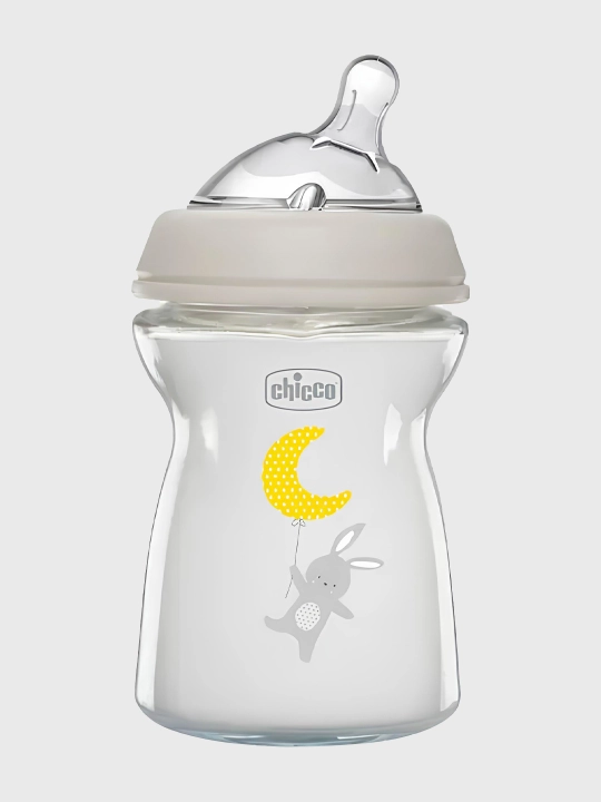 Бутылочка для малышей Chicco Natural Feeling, стеклянная, 0+, 250 мл