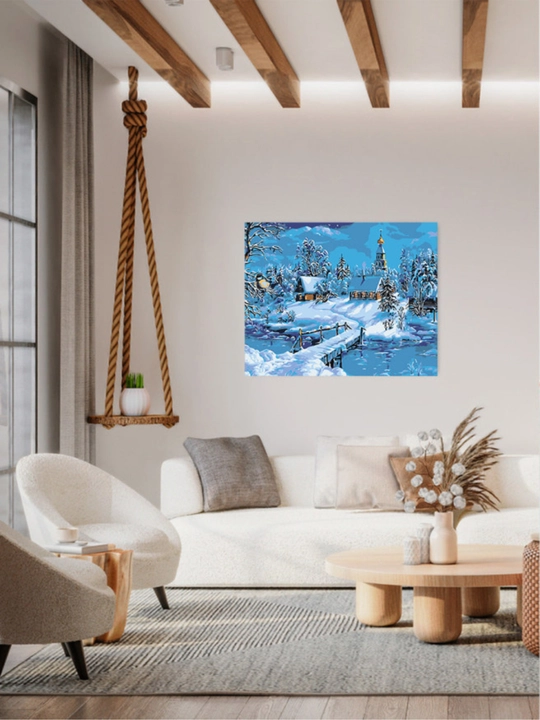 Картина рисование по номерам ARTERY, Зима, Новый Год, раскраска на холсте, 40 * 50 см