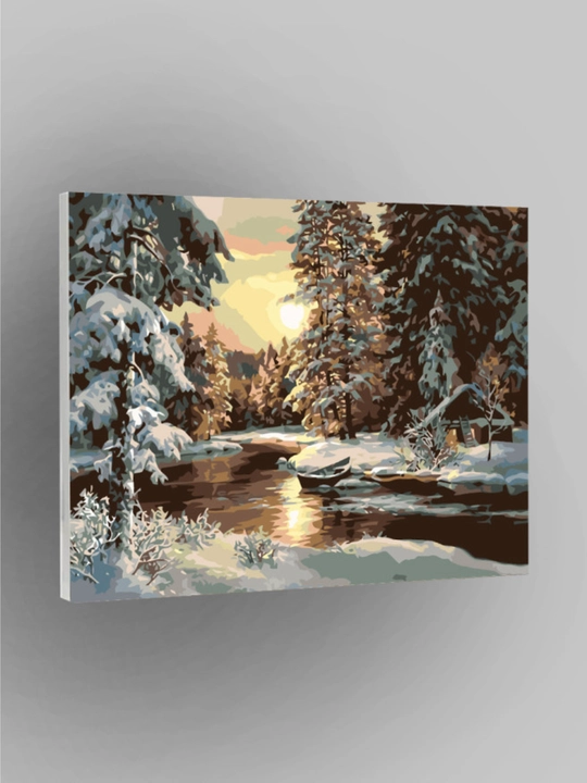 Картина рисование по номерам ARTERY, Зима, Новый Год, раскраска на холсте, 40 * 50 см - 