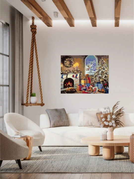 Raqamlar bo'yicha rasm chizish ARTERY, Qish, Yangi Yil, holstda chizmachilik, 40 * 50 sm