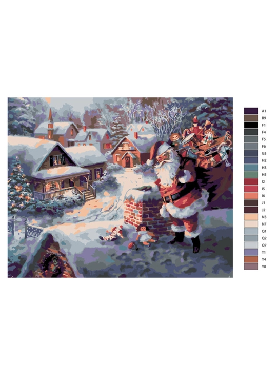 Raqamlar bo'yicha rasm chizish ARTERY, Qish, Yangi Yil, holstda chizmachilik, 40 * 50 sm