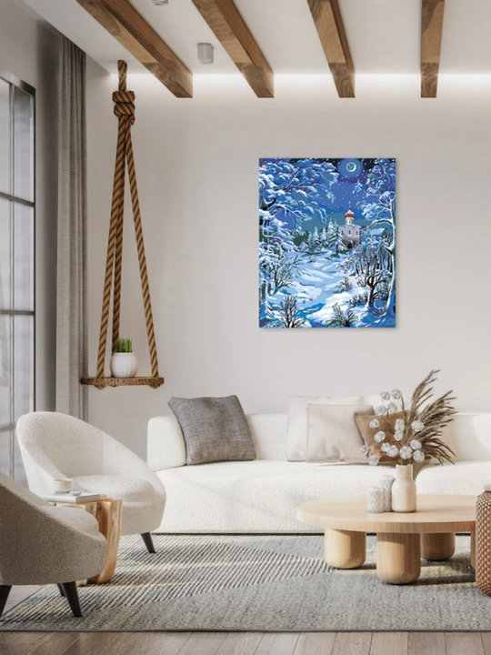 Raqamlar bo'yicha rasm chizish ARTERY, Qish, Yangi Yil, holstda chizmachilik, 40 * 50 sm