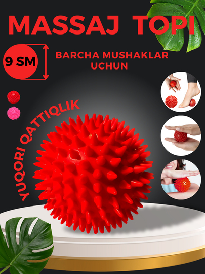 Массажный мяч для МФР, фитнеса и йоги, 9 см — M3S-BALL-КРАСН