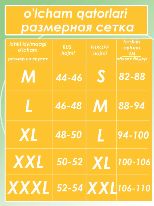 Erkaklar ichki kiyim, paxta 95%