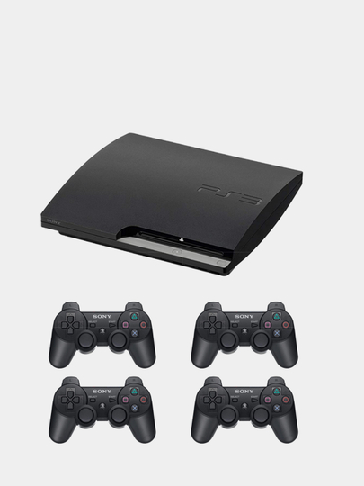 Игровая консоль PS3 Sony Playstation 3 Slim с играми 4 шт, Dualshok