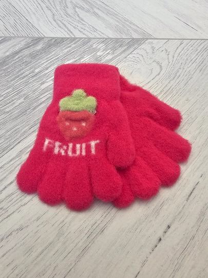 Зимние детские перчатки, на 2-3 лет — SAKO002-FRUITTT-ВИШН